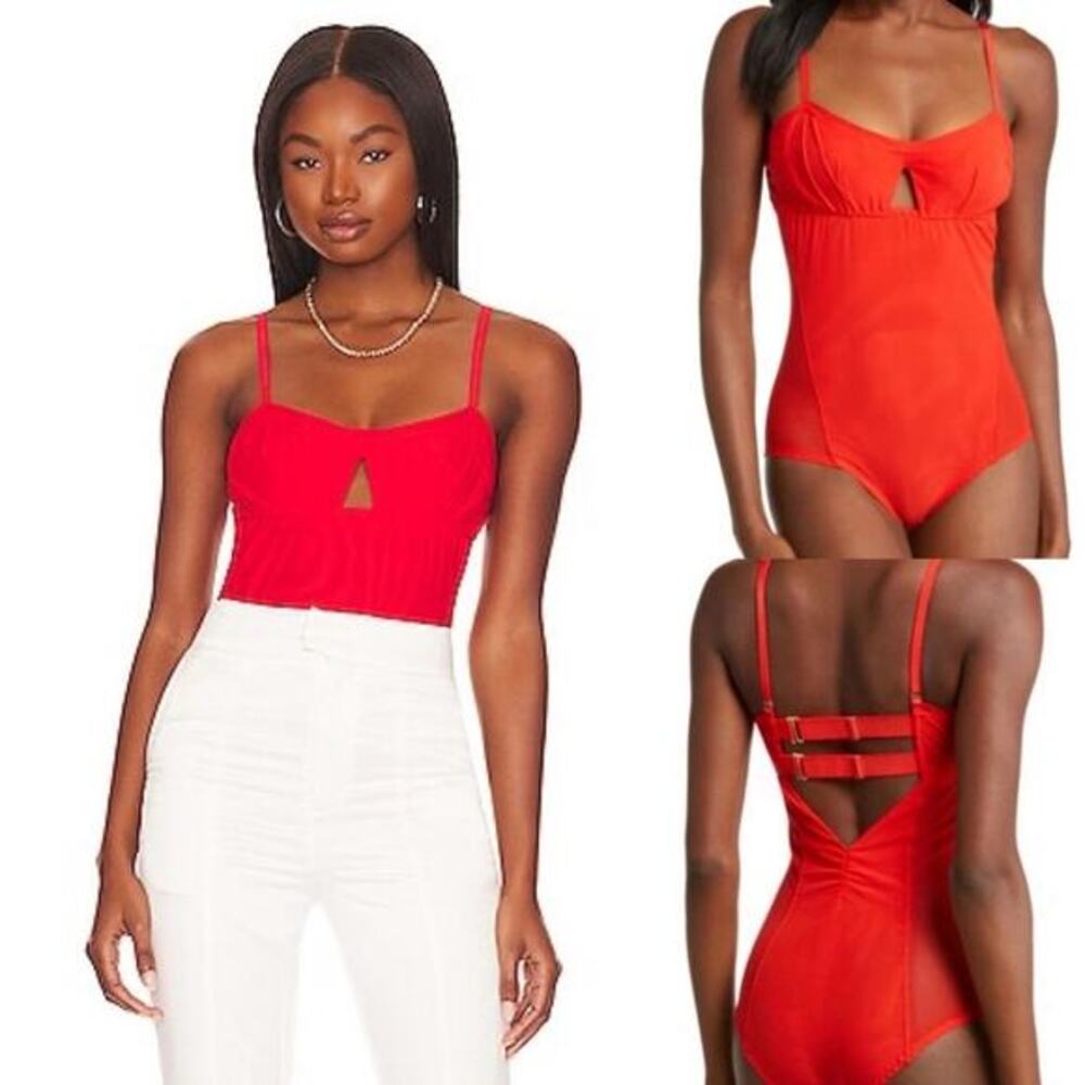 Revolve We are HAH Under the‎ Wire Bodysuit Blood Orange - Picture 16 of 16